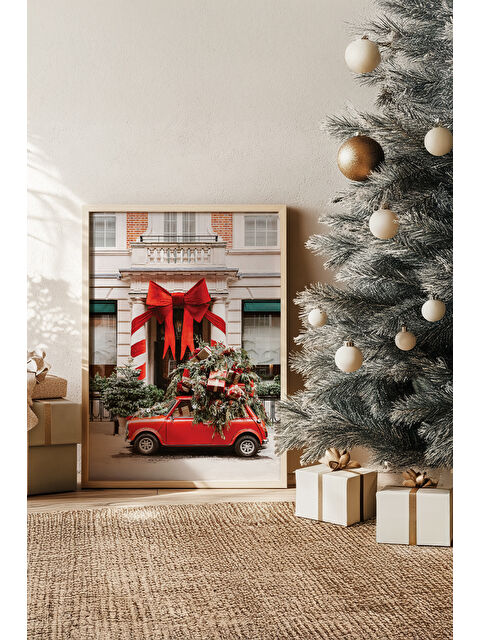 Artavessa Tek Parça Gerçek Ham Ahşap Çerçeveli Yılbaşı(New Year) Temalı Tablo - Model 87 - NWYEARSNGMDL87-3348