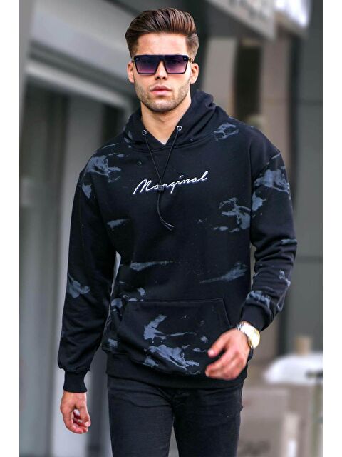 Madmext Siyah Erkek Kapüşonlu Sweatshirt 5291