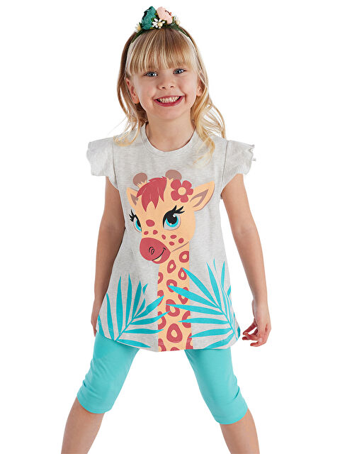 Denokids Süslü Zürafa Kız Çocuk Tişört Tayt Takım - S000207527-23173