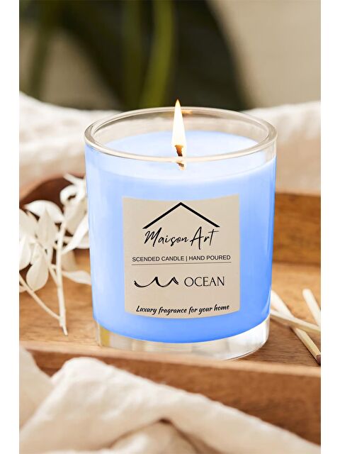 Maison Art Scended | Okyanus Kokulu Cam Bardak Mum | Dekoratif Mumluk - S000077160-17234