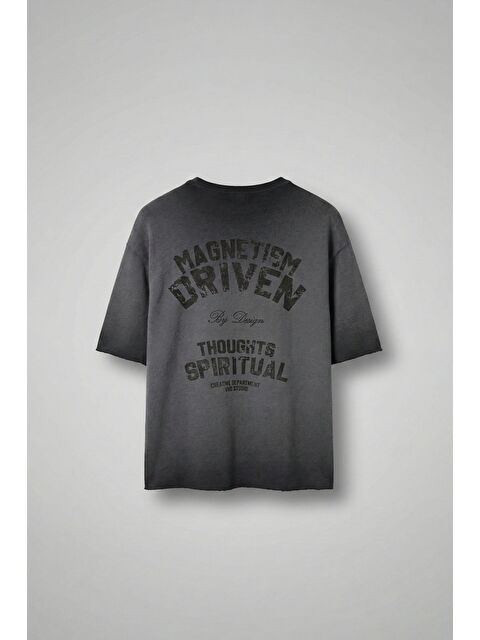 Abluka Online Erkek Yıkamalı Örme Premium Oversize T-Shirt Siyah - S000388755-19351