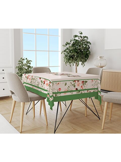 Evmila Modern Desenli Masa Örtüsü Mavi 140x200 - S000076425-23173