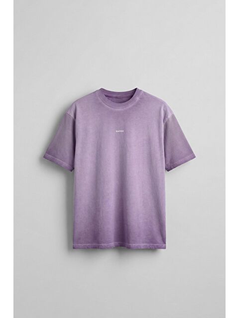 Abluka Online Erkek Oversize Yuvarlak Yaka Yıkamalı Catch T-Shirt Mor - S000203060-20042