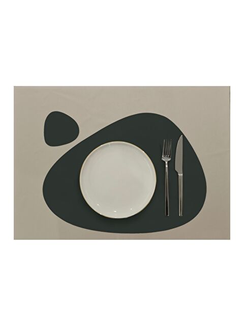 Asdiva Deri Amerikan Servis Supla Placemats Armut model Yeşil 2 Kişilik 4 Parça - S000348619-18194