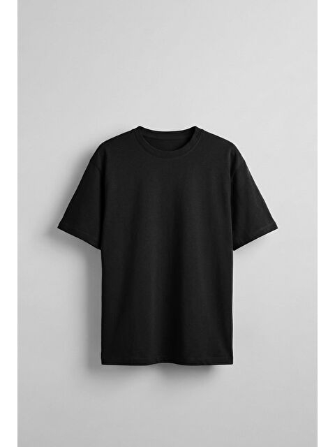 Abluka Online Erkek Oversize Basic T-Shirt Siyah - S000033590-19351