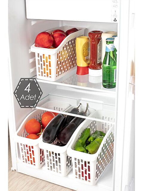 Porsima Org-22 4 lü Çok Amaçlı Buzdolabı İçi Düzenleyici Sebze Meyve Organizer Sepet - S000089023-20063