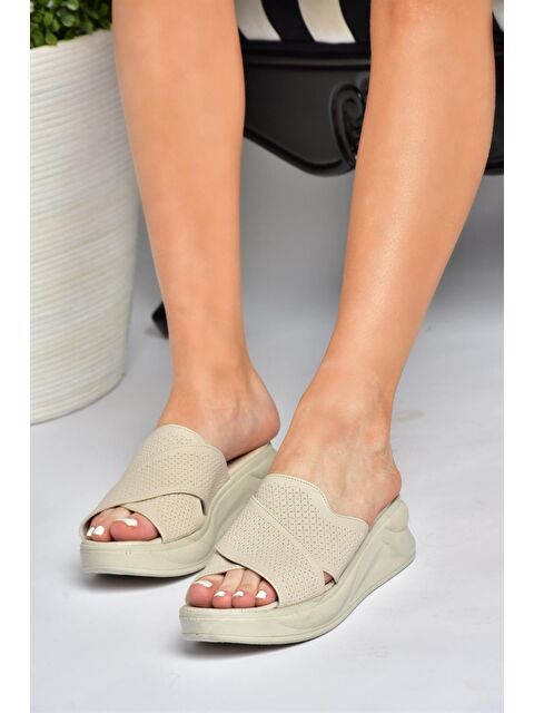 Fox Shoes P713030609 Bej Kadın Terlik - S000052267-19928