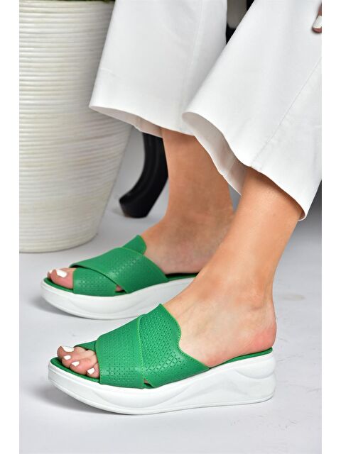 Fox Shoes P713030609 Yeşil Kadın Terlik - S000052267-18194