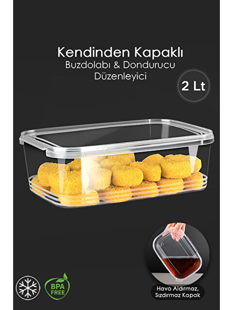 Meleni Home 1 Adet Kapaklı Saklama Kabı 2 l