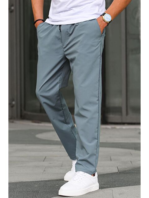 Madmext Waffle Kumaş Siyah Basic  Erkek Pantolon 6513 - S000031666-17259