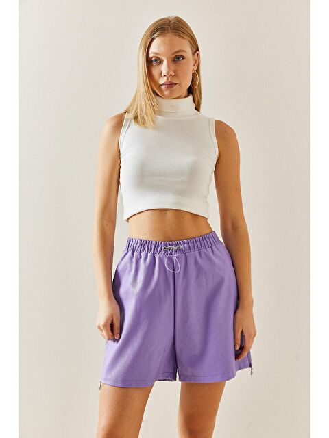 Xhan Lila Deri Fermuarlı Şort 3KXK4-46723-26 - S000104125-17878