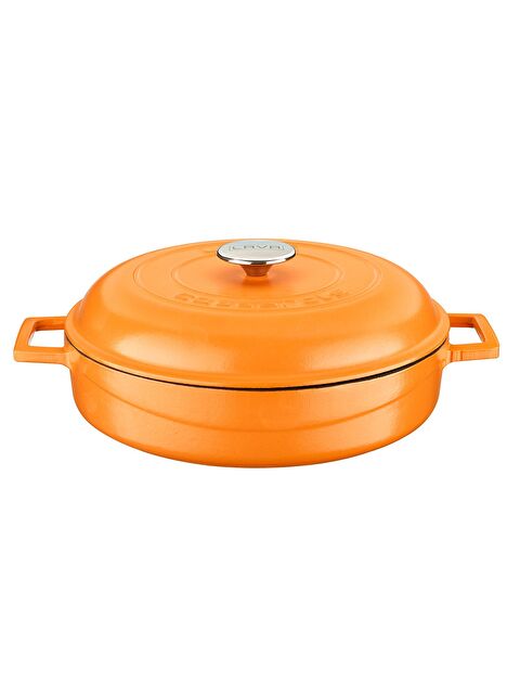 LAVA Çok Amaçlı Yayvan Tencere Döküm Demir Kubbe Form Kapak Spring Serisi Çap(Ø)28cm. - S000056666-20013