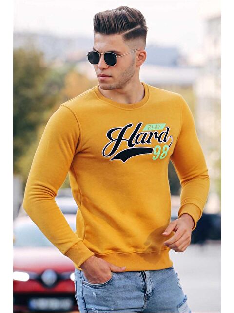 Madmext Baskılı Sarı Sweatshirt 4375 - S000062892-20072