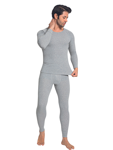 Tolin Erkek Uzun Kollu Termal İçlik Takım Gri Melanj 8190 - S000074976-20600