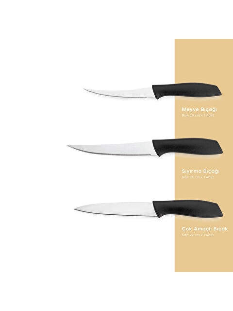 SCHAFER Quick Chef Bıçak Seti 3 Parça-Siyah - S000292489-19351