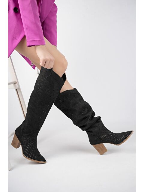 Muggo Maryland  Kadın Lazer Kesim Şık Tarz ve Rahat Yazlık Çizme - S000025288-19351