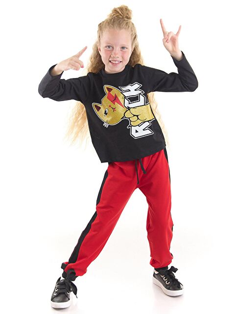 MSHB&G Rock Kedi Kız Çocuk Tişört Takım - S000005560-23173