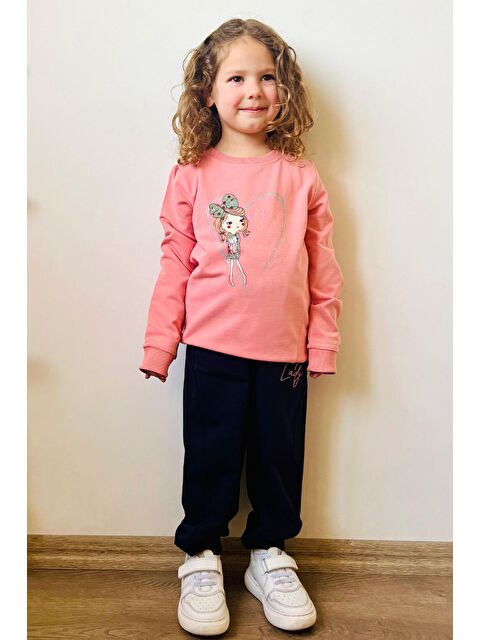 Breeze Kız Çocuk Eşofman Takım Havalı Kız Baskılı Gülkurusu (2-3 Yaş) - S000325278-20028