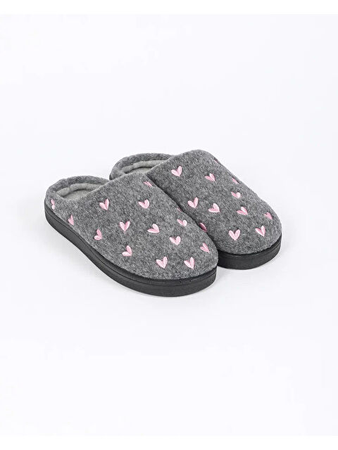 Chirpy Kadın Kalp Desenli Ev İçi Ayakkabı - Herz
