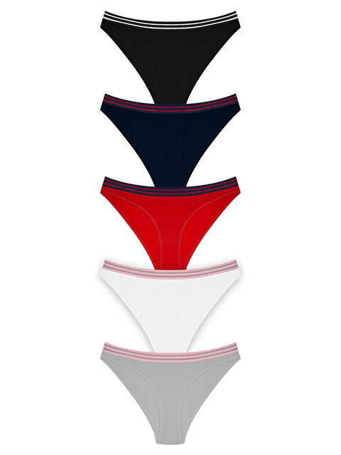 Cottonhill Spor Basic Pamuklu Bikini Külot 5'Li Paket - S000399069-27207