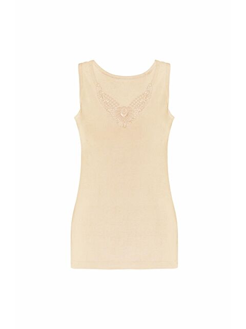 Tolin Kadın Geniş Askılı Pamuklu Güpürlü Ten Atlet 1215T - S000075024-26407