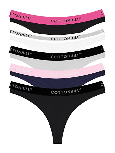 Cottonhill Pamuklu Basic Kadın Tanga Külot 5'Li Paket - 2 - S000400875-27207