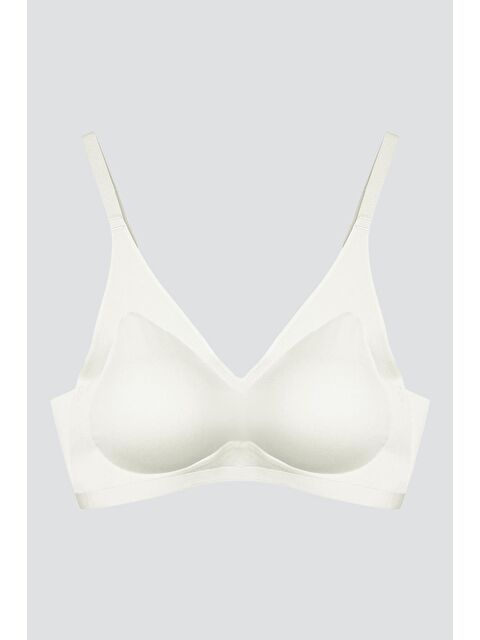 Cottonhill Krem Lazer Kesim Dikişsiz Sütyen Çıkarılabilir Pedli Hayalet Sütyen Agraflı Ayarlanabilir Askılı