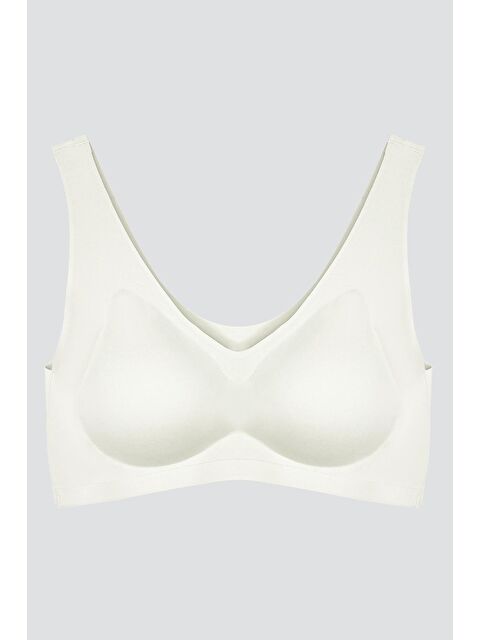 Cottonhill Krem Dikişsiz Lazer Kesim Sütyen Çıkarılabilir Pedli Kadın Hayalet Sütyen - S000407541-19966