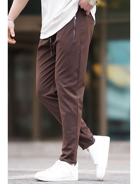 Madmext Kahverengi Fermuar Detaylı  Erkek Pantolon 6520 - S000056828-19413