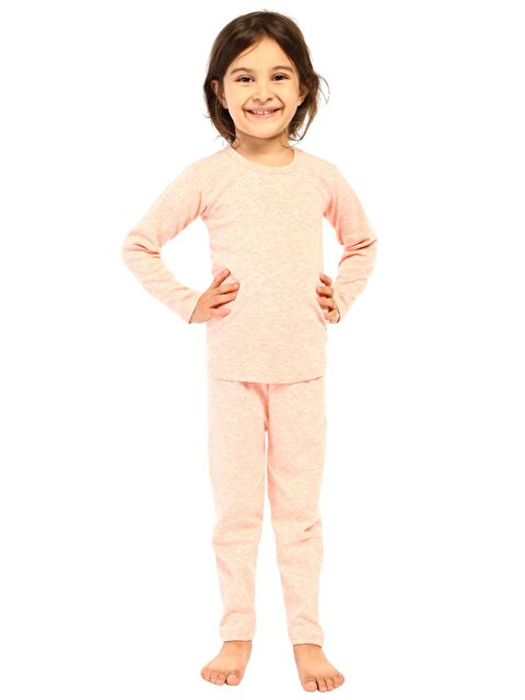 Tolin Kız Çocuk Uzun Kollu Termal İçlik Takım Pembe Melanj 8490 - S000075064-20024