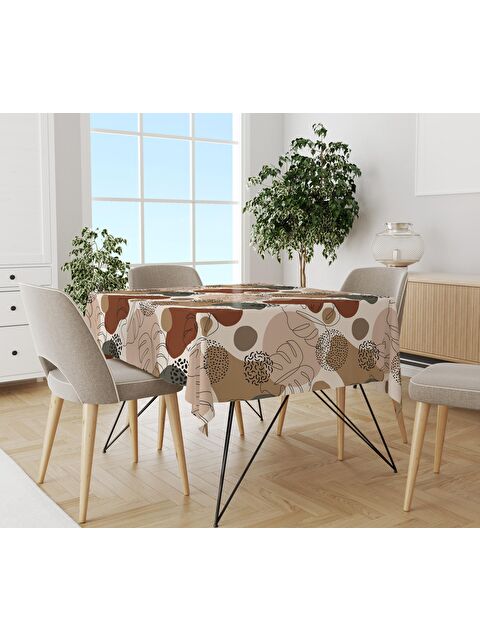 Evmila Yaprak Desenli 140x200 Kadife Masa Örtüsü - S000021897-23173