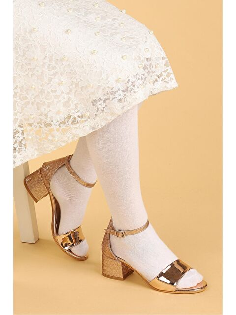 Kiko Kids Sheila Ayna Kum Günlük Kız Çocuk 3 Cm Topuklu Sandalet Abiye Ayakkabı - S000003058-20015