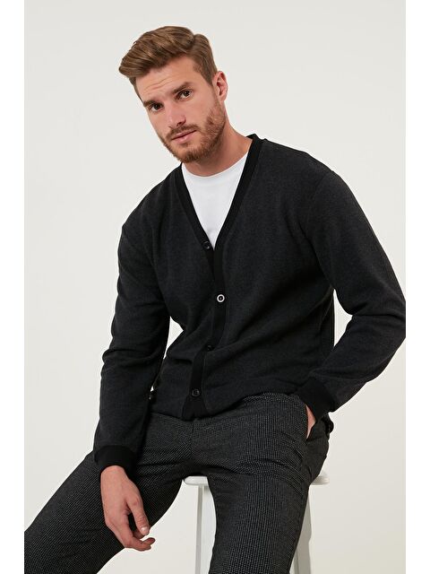 Buratti Pamuklu Regular Fit Düğmeli V Yaka Erkek Hırka 456205 - S000000777-29666