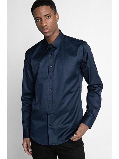 TUDORS Modern Fit %100 Cotton Armürlü Premium Seri Erkek Gömlek - S000021440-21164