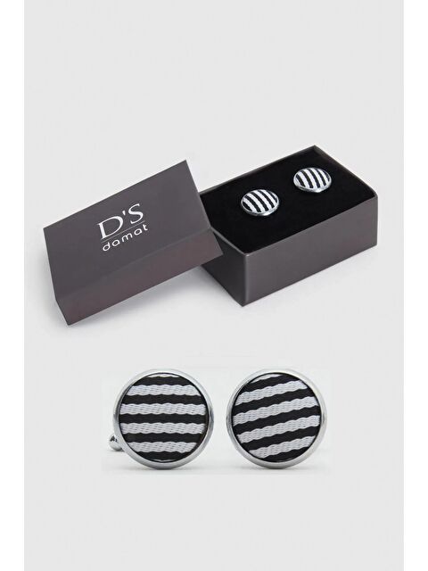 D'S damat Siyah Beyaz Renk Kol Düğmesi - S000402070-37424