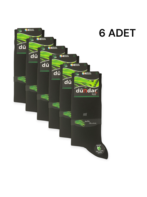 Dündar Siyah Bambu 4 mevsim 6'lı Erkek Soket Çorap - S000305357-14430