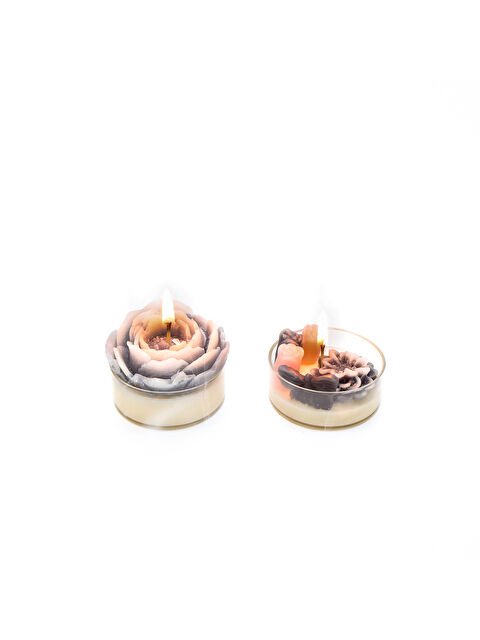 Missi 2'li Gardenya Kokulu Gri El Yapımı Çiçekli Mum Seti - S000090987-20600