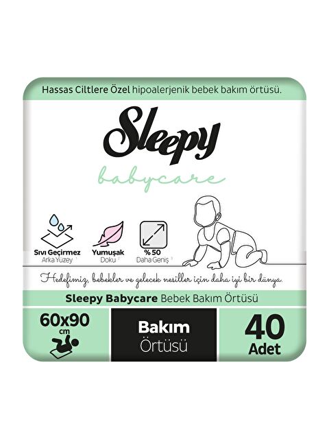 Sleepy Babycare Bebek Bakım Örtüsü 60x90 cm 4x10 40 Adet - S000130796-20063