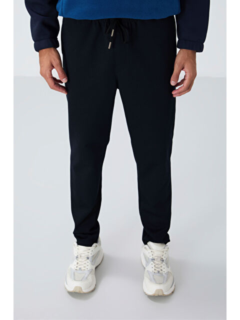 Air Jones Lacivert Yüzeyi Dokulu Standart Fit Erkek Eşofman Alt - 82155 - S000330220-21164