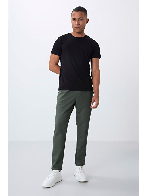 Air Jones Haki Yüzeyi Dokulu Standart Fit Erkek Eşofman Alt - 82155 - S000330220-18547