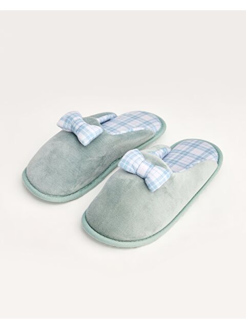 Chirpy Kadın Kurdeleli Ev Terliği - PLAID - S000251898-1180