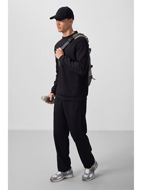 Tommylife Siyah Yüzeyi Dokulu Oversize Erkek Eşofman Takım - 85275 - S000362726-19351
