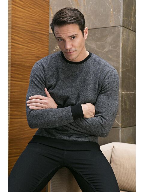 Buratti Slim Fit Bisiklet Yaka Pamuklu Büyük Beden Kazak 456201 - S000000790-20600