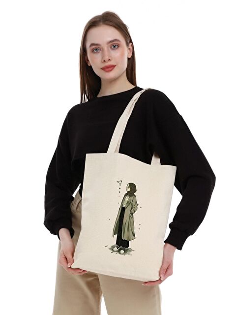 Bagg Kanvas Kuş ve Kız Bez Çanta C0563 - S000153642-19966