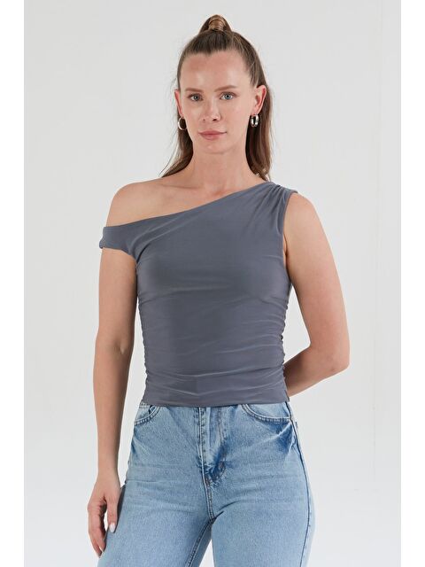 Fullamoda Yanları Drapeli Tek Kol Bluz - S000380610-29666