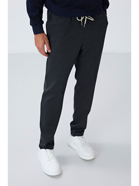 Air Jones Koyu Gri Yüzeyi Dokulu Standart Fit Erkek Eşofman Alt - 82155 - S000330220-29351