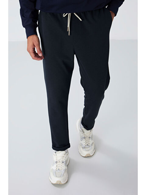 Air Jones İndigo Yüzeyi Dokulu Standart Fit Erkek Eşofman Alt - 82154 - S000330265-23093