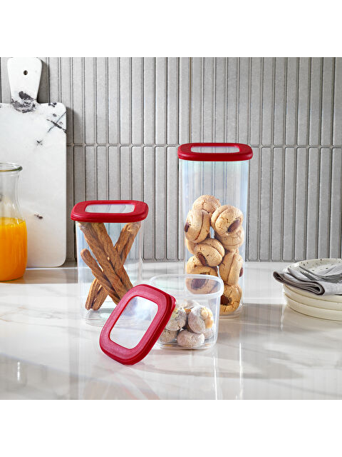 SCHAFER Hold 3 lü Saklama Kabı-Kırmızı - S000253727-20045