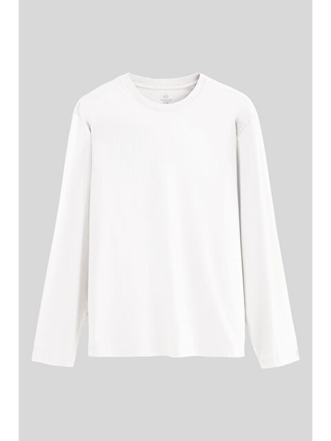 Tommylife Beyaz Standart Fit Basic O Yaka Erkek Sweatshirt - 87997 - S000422969-20063