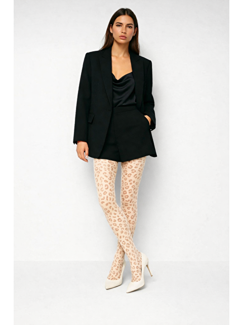 Katia And Bony Kadın Leopar Desenli İnce Külotlu Çorap Ten - S000483643-26407